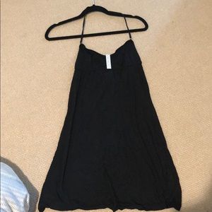 Black strap halter dress (or beach cover)